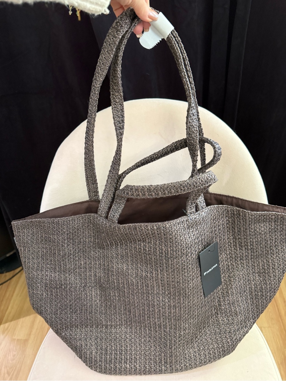Fabletics Raffia Woven Tote Bag in Brown - Casual Everyday Carry